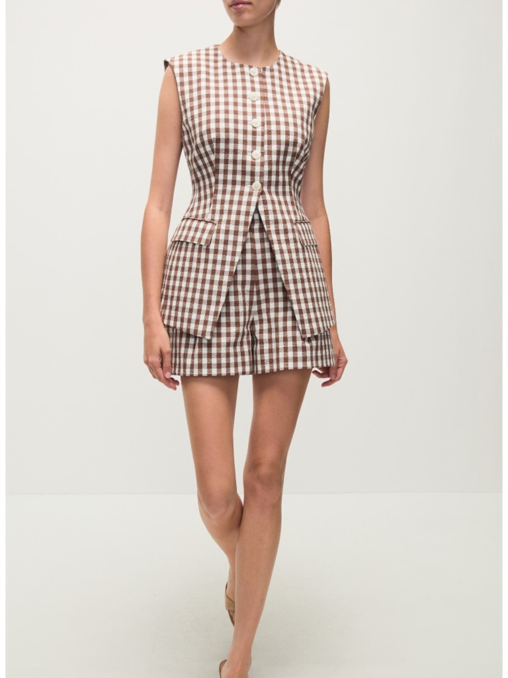 Veronica Beard Lois Gingham Seersucker Vest 8 NWT